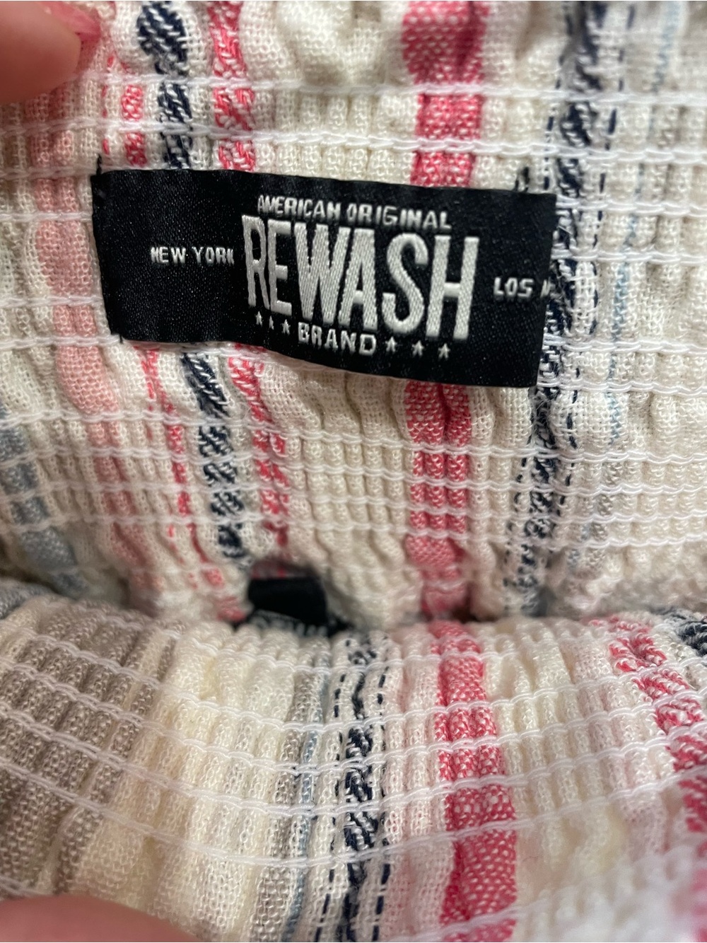 NWT Rewash Linen Blend Coastal Stripe Wide Leg Pants M - Picture 7 of 9